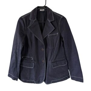 Miu Miu Black Denim  Blazer Jacket